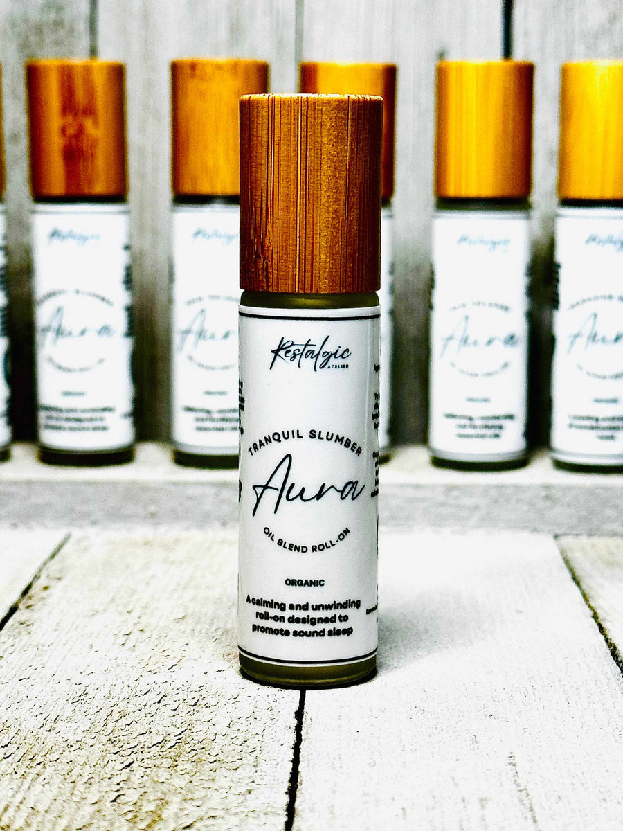 Restalgic Atelier Tranquil Slumber bath and body product, designed to promote restful nights and relaxation.