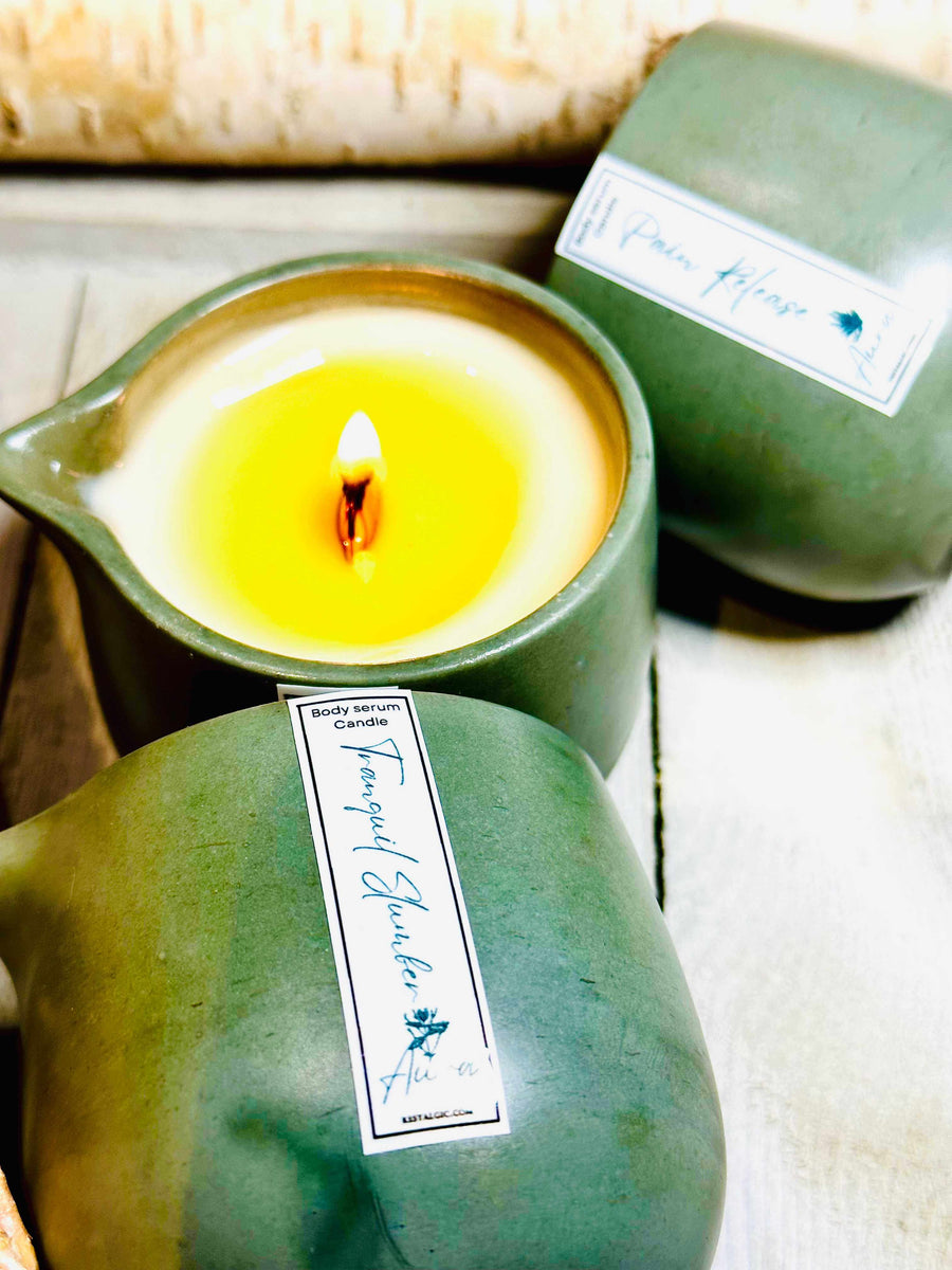 Restalgic Atelier headache relief kit with bath and body products designed to ease headaches and migraines.