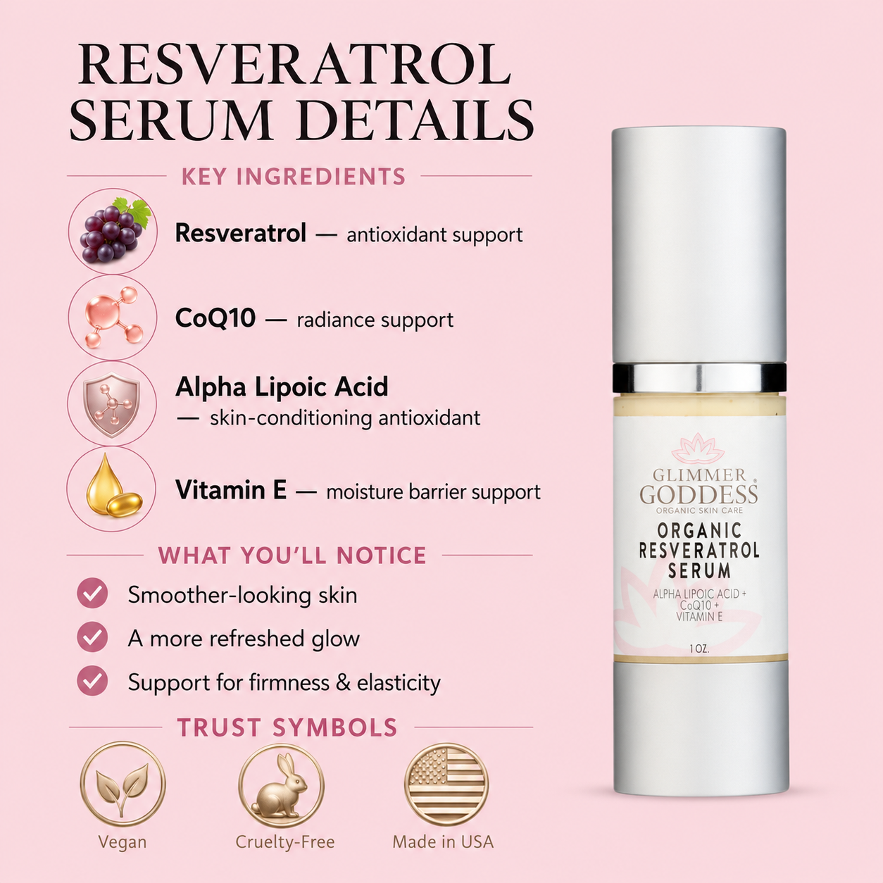Organic Resveratrol Serum – Instant Firming