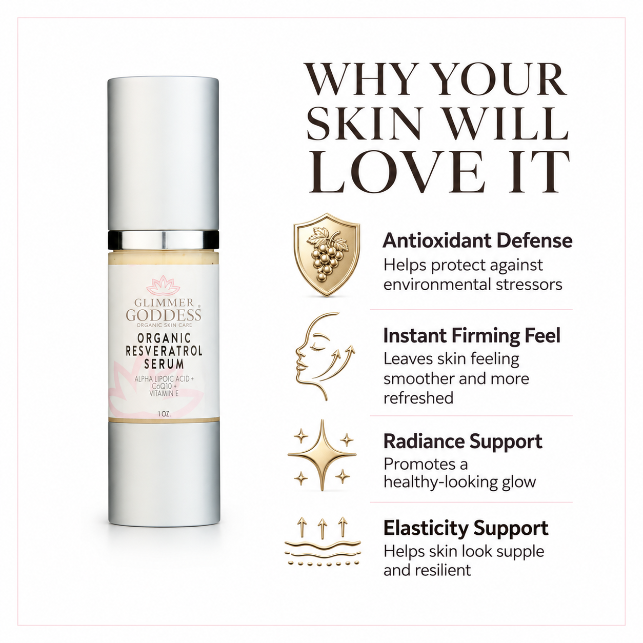 Organic Resveratrol Serum – Instant Firming