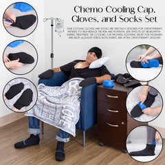 Rise Up and Recover Chemo Cold Therapy Kit for women and men, featuring comfort care supplies for chemotherapy recovery.