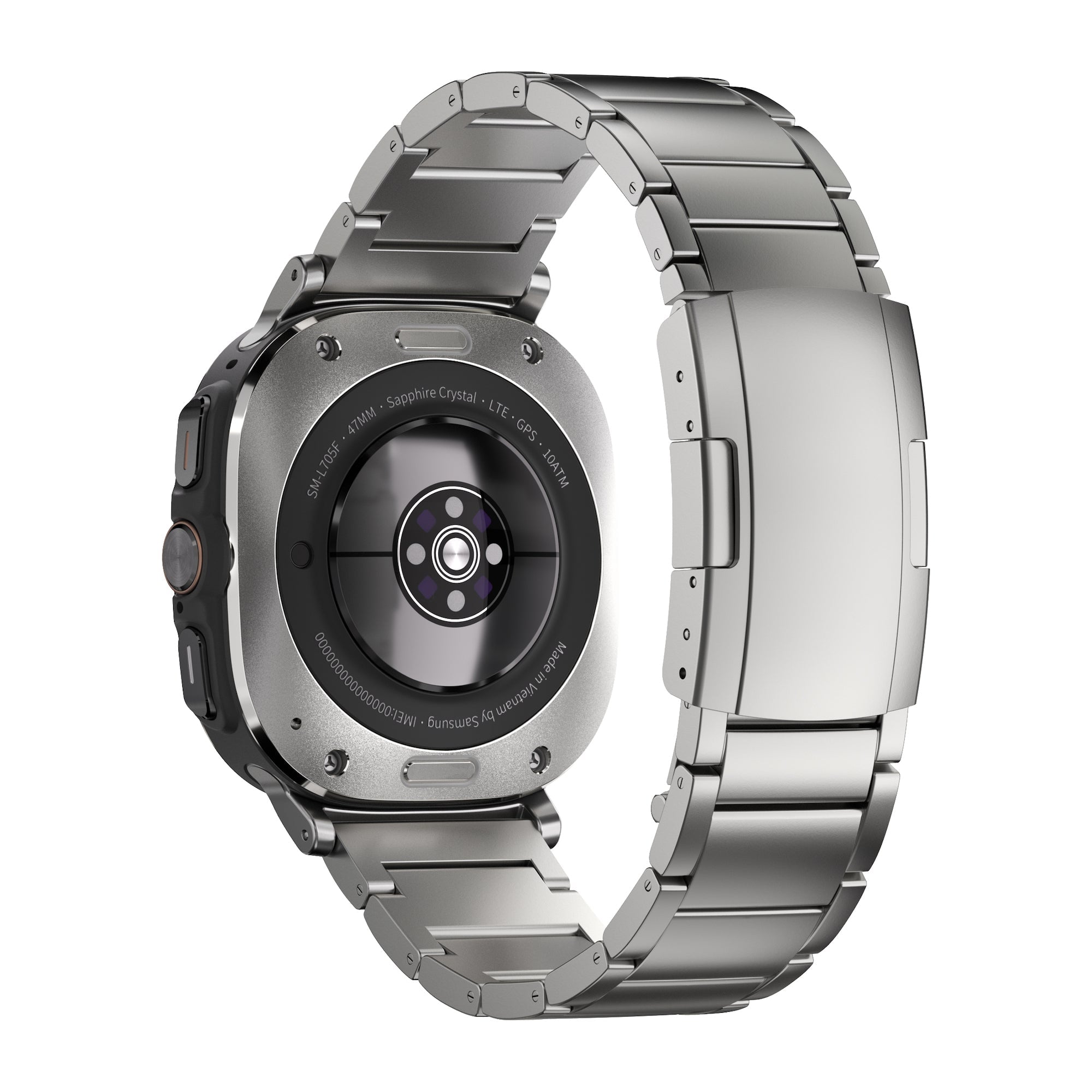 Robust Titanium Band T01 for Samsung Galaxy Watch Ultra, showcasing a sleek, natural titanium watch strap with a polished finish.