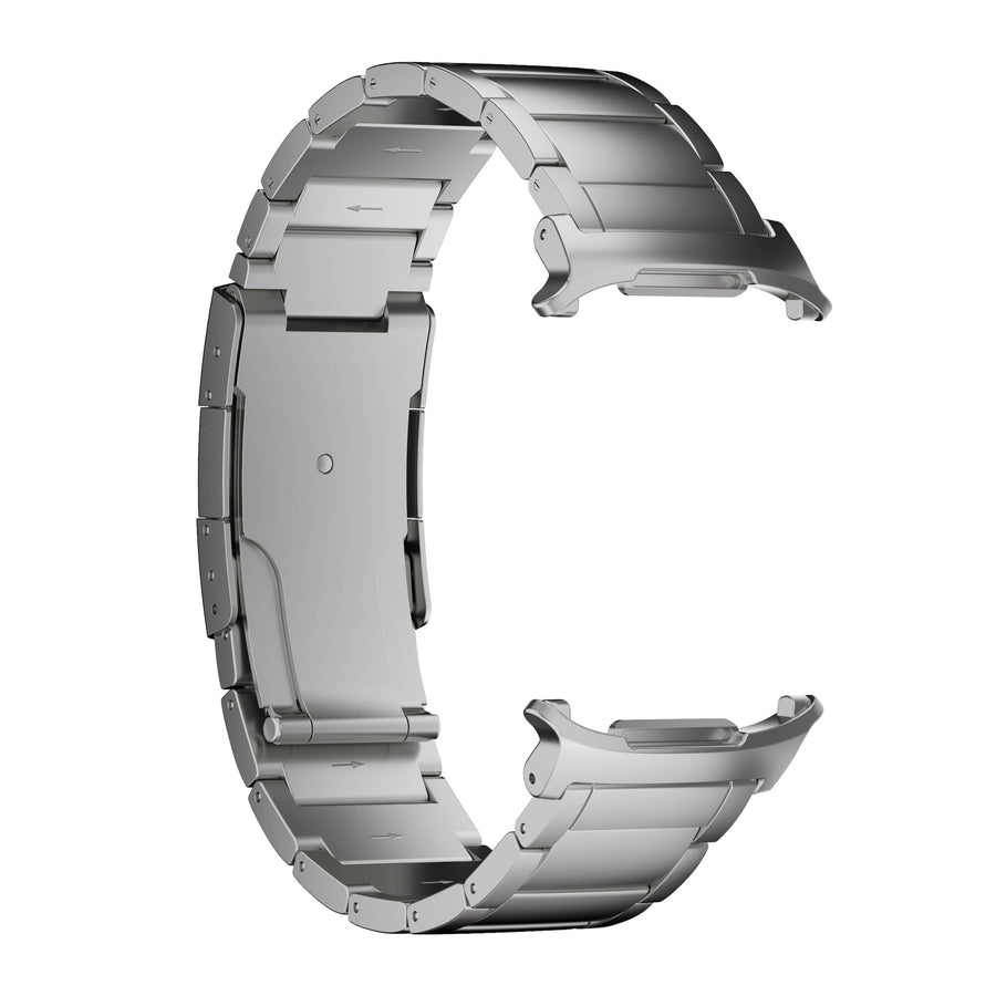 Robust Titanium Band T01 for Samsung Galaxy Watch Ultra, natural titanium finish, sleek and durable watch strap.