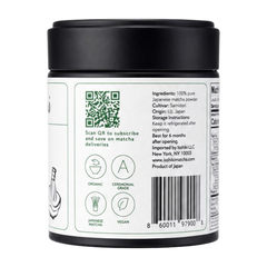 Isshiki Matcha Samidori single cultivar premium matcha powder in a green package
