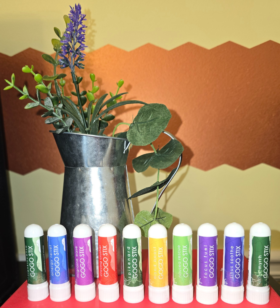 Organic aromatherapy inhalers from GOGO Stix by Save Our Jewels Wellness, designed for allergy relief and natural breathing support.