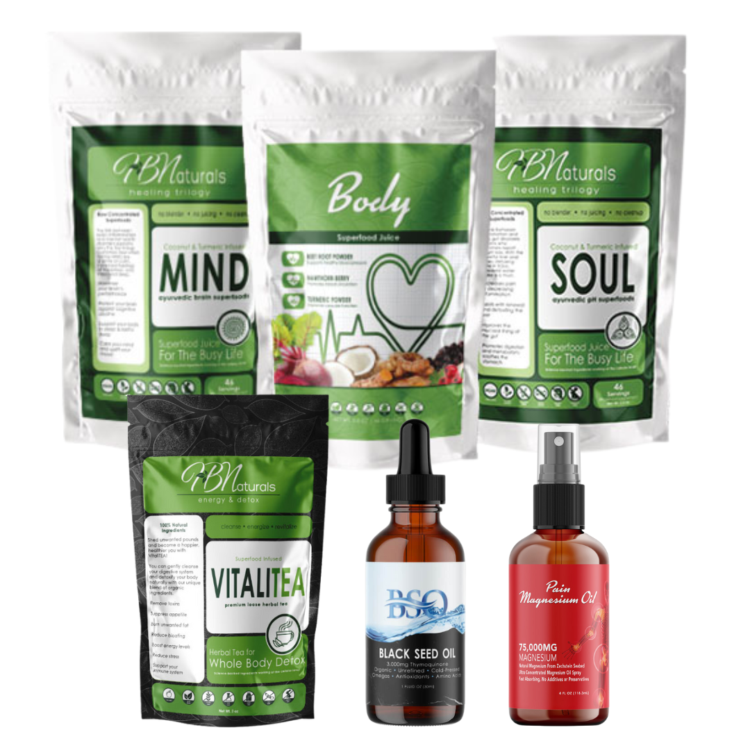 Auto-Immune Fighter Bundle by Save Our Jewels Wellness with supplement bottles and natural health products for lupus remission.