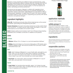 Bottle of Blessed Anointing Oil by Save Our Jewels Wellness with biblical recipe label and golden cap.