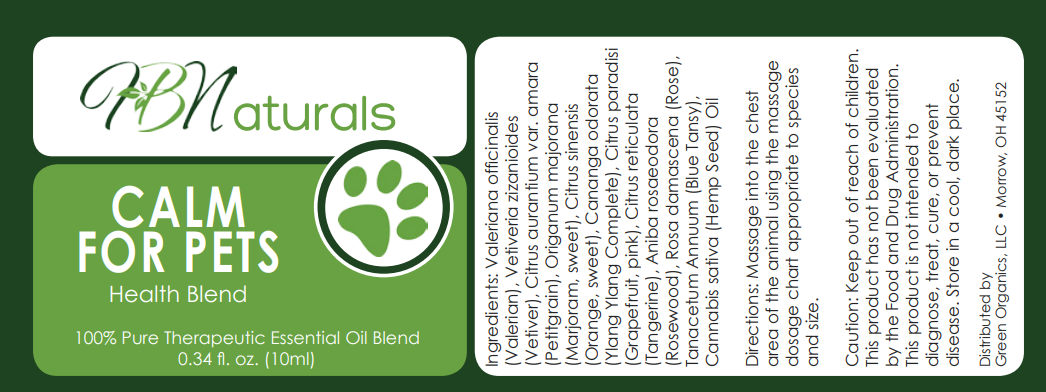 Save Our Jewels Wellness Calm For Pets essential oil bottle with dropper, designed to promote relaxation for pets.