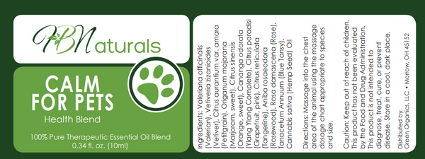 Save Our Jewels Wellness Calm For Pets essential oil bottle with dropper, designed to promote relaxation for pets.