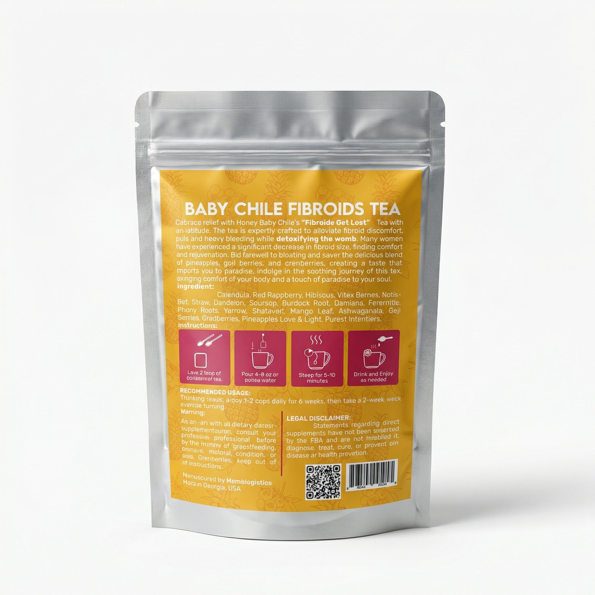 Save Our Jewels Wellness Fibroids Get Lost Tea and Womb Detox in a packaging box with herbal ingredients visible.