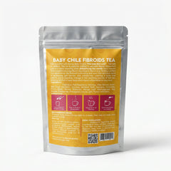 Save Our Jewels Wellness Fibroids Get Lost Tea and Womb Detox in a packaging box with herbal ingredients visible.