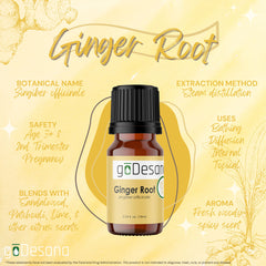 Bottles of Ginger Root Essential Oil by Save Our Jewels Wellness, known for relieving nausea and morning sickness.