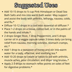 Ginger root essential oil bottle by Save Our Jewels Wellness, used for nausea relief and morning sickness.