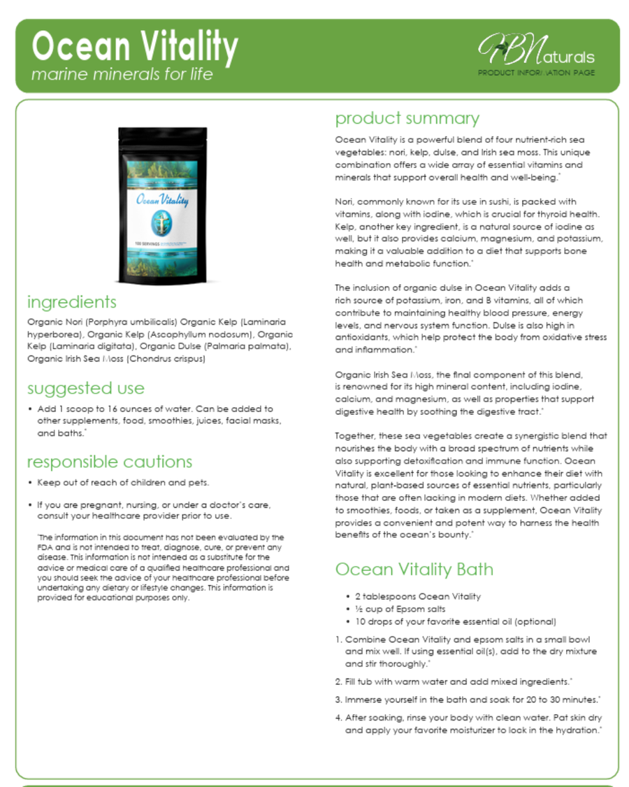 Ocean Vitality Thyroid and Mineral Support supplement by Save Our Jewels Wellness, showing the product bottle with label.