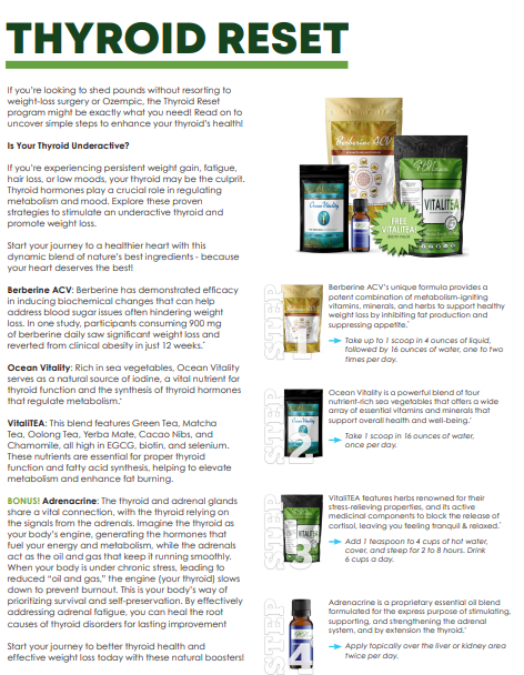 Thyroid Reset Kit by Save Our Jewels Wellness with supplements and instructions for thyroid health support.
