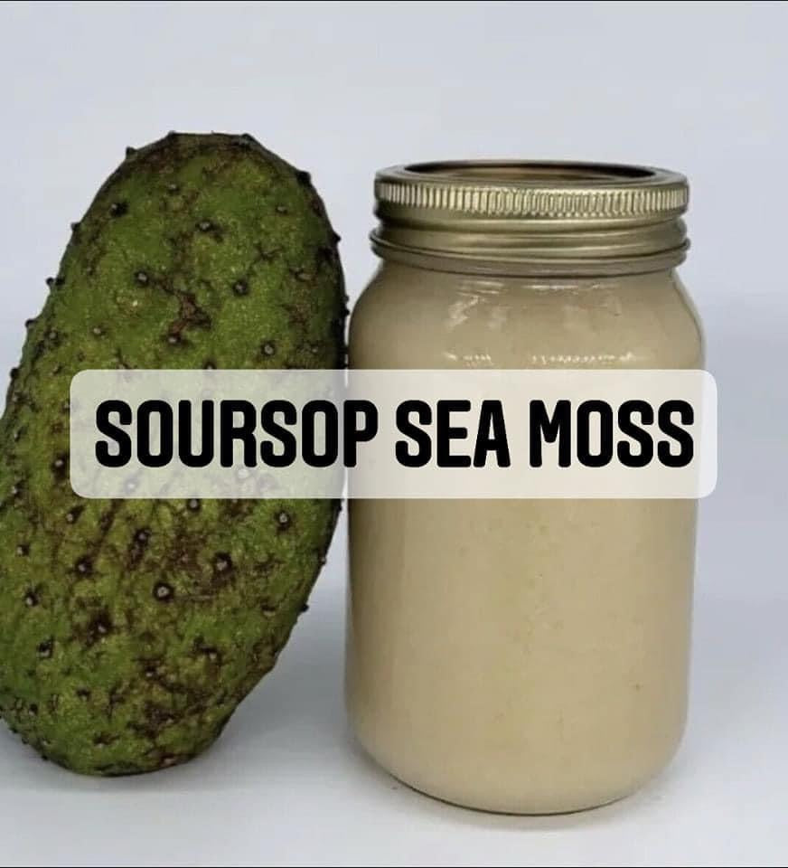 Soursop Sea Moss Gel by Seamoss Depot, organic superfood blend for immunity boost and natural detox, creamy sea moss gel in jar