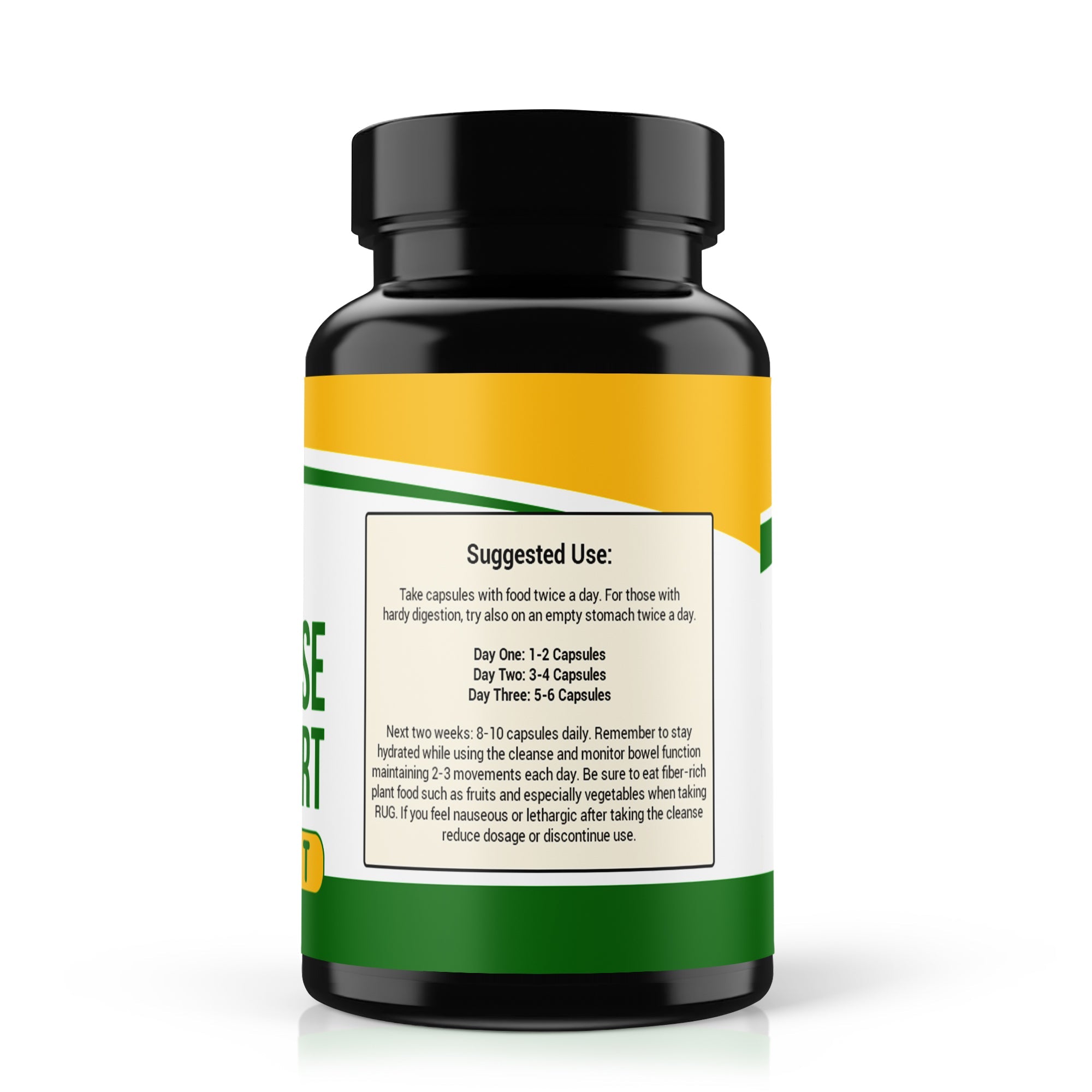 Herbal Botanical Cleanse Formula plant-based supplement in a bottle, designed to support digestive wellness, by Seamoss Depot.