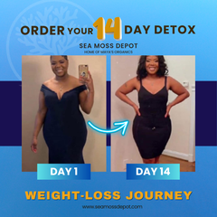 Seamoss Depot detox bundle with Candy Cleanse and Lymphatic Cleanse vitamins and supplements for full body reset.