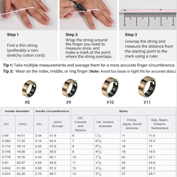 Close-up of DailySale Smart Ring Fitness Assistant showing sleek design and digital display for fitness tracking.
