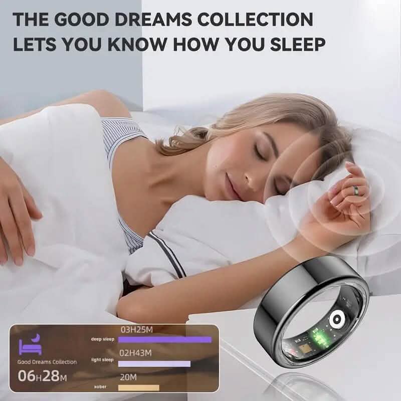 DailySale smart fitness ring for activity tracking and health monitoring, sleek wearable device for exercise enthusiasts.