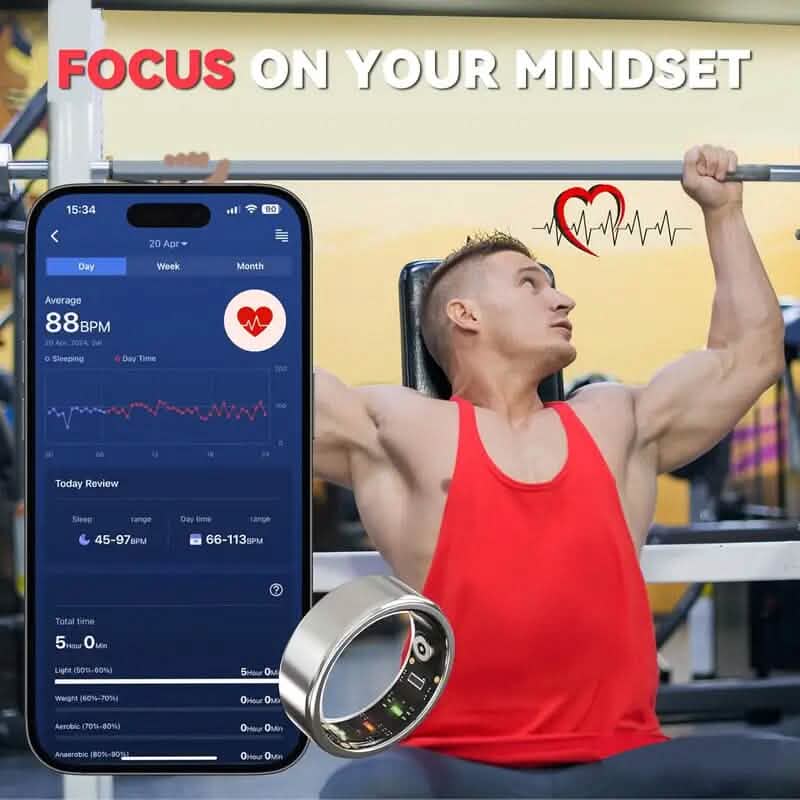 Smart Ring Fitness Assistant by DailySale, a sleek wearable device designed for fitness and exercise tracking.