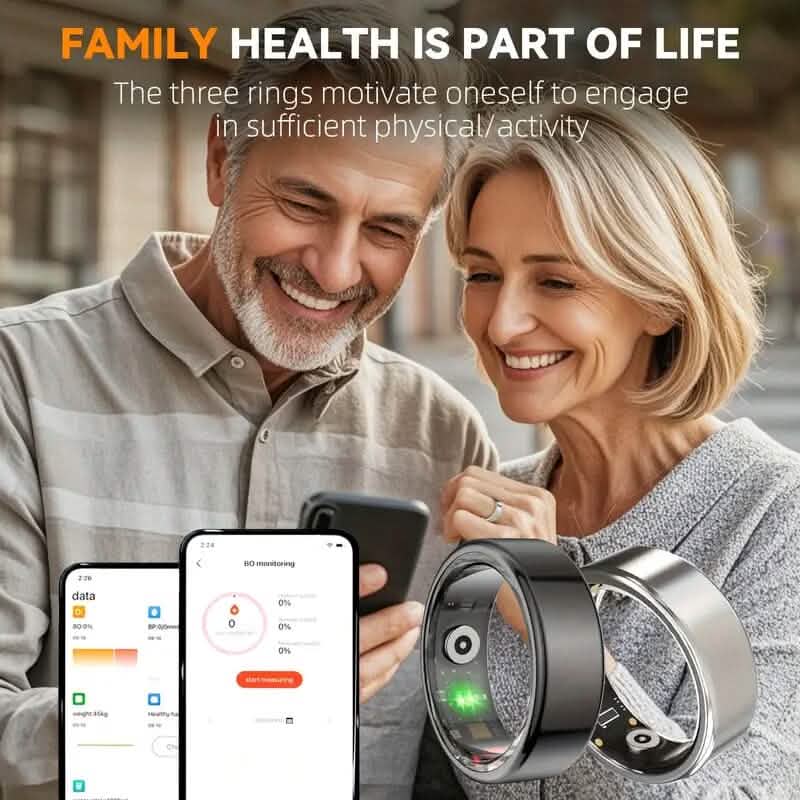 Close-up of DailySale Smart Ring Fitness Assistant showing sleek design and fitness tracking features on the ring.