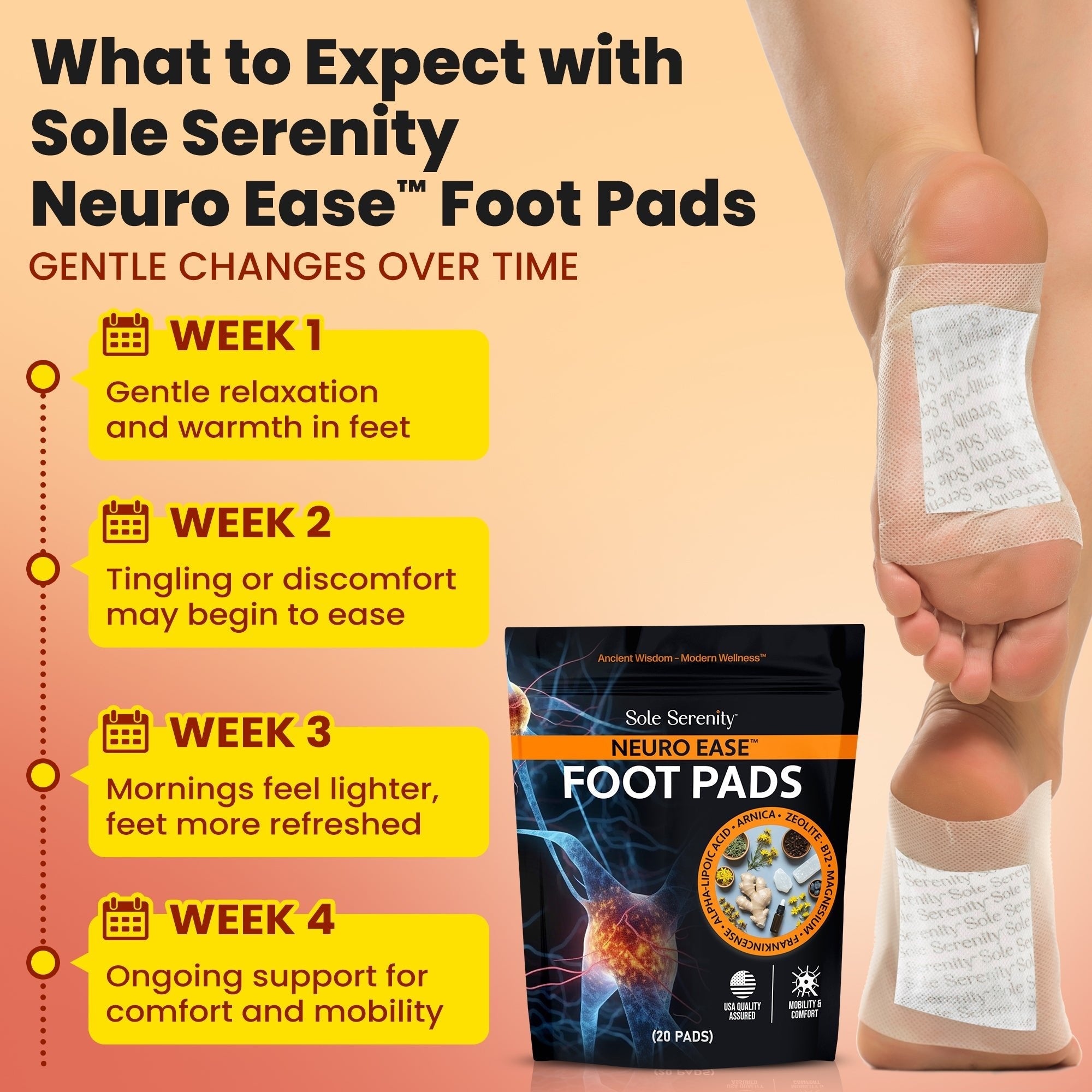 Lure Essentials sole serenity detox foot pads designed to support nerve discomfort and neuropathy relief.