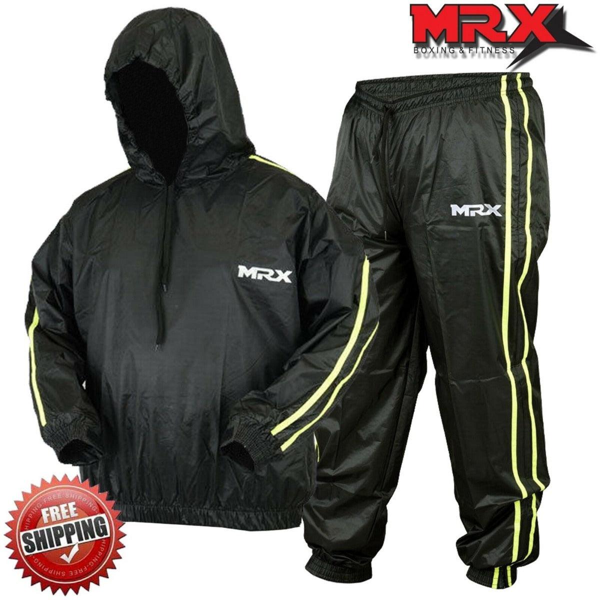 MRX men's sauna sweat suit for weight loss and gym training, designed for slimming, boxing, and MMA workouts.