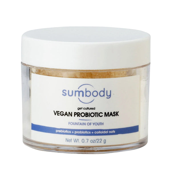 Sumbody Skincare Get Cultured Vegan Probiotic Mask in a 0.9 oz jar, featuring a creamy, nourishing facial mask with probiotic ingredients.