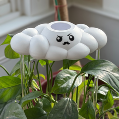 Carl the Cloud house plant accessory by The Cloud Makers, soft white cloud-shaped decor for plant displays