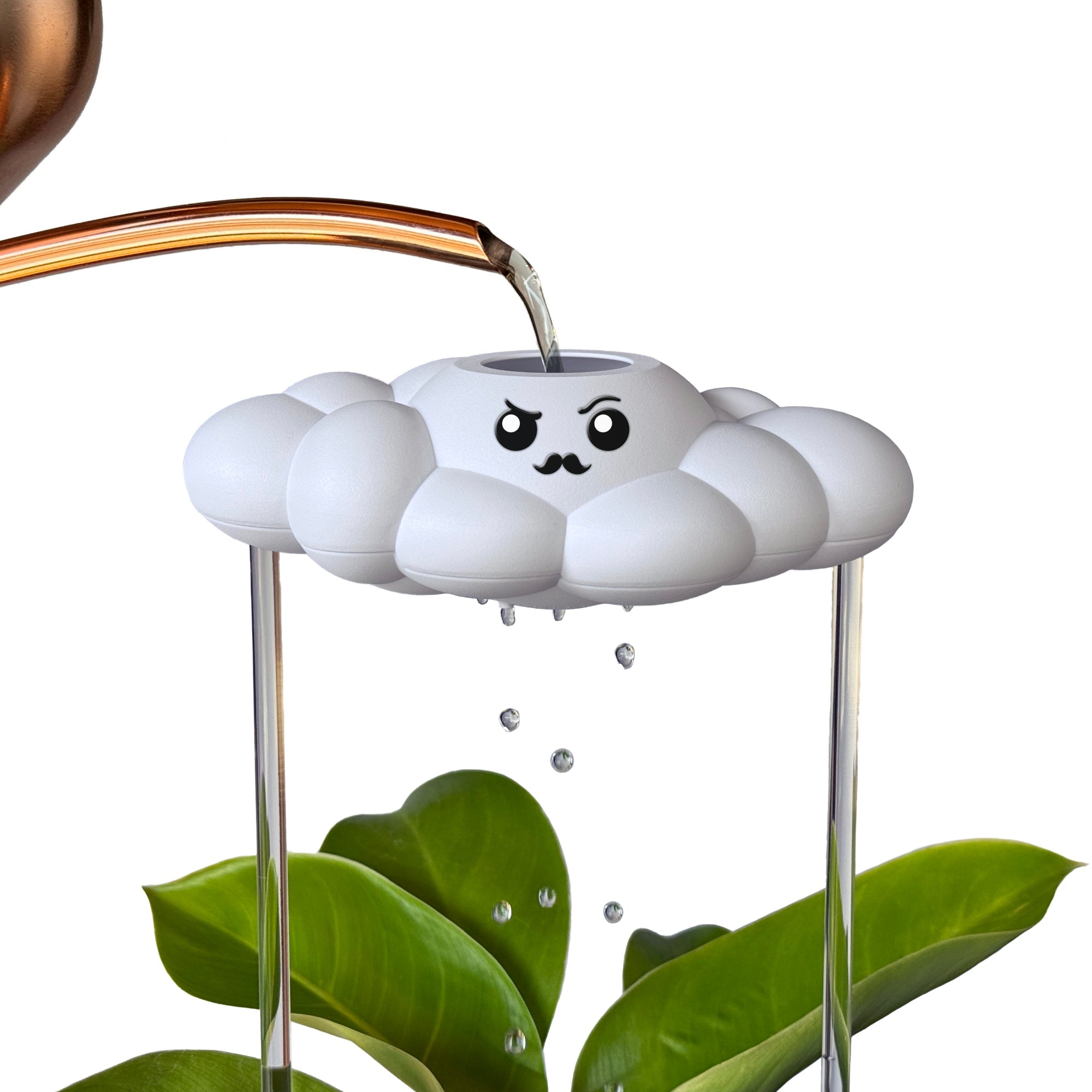 Carl the Cloud house plant accessory by The Cloud Makers, soft plush cloud decoration for indoor plants.