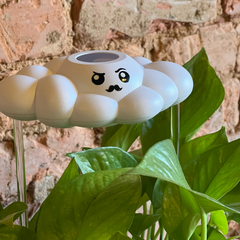 Carl the Cloud house plant accessory by The Cloud Makers, a soft, fluffy cloud-shaped decoration for plant displays.