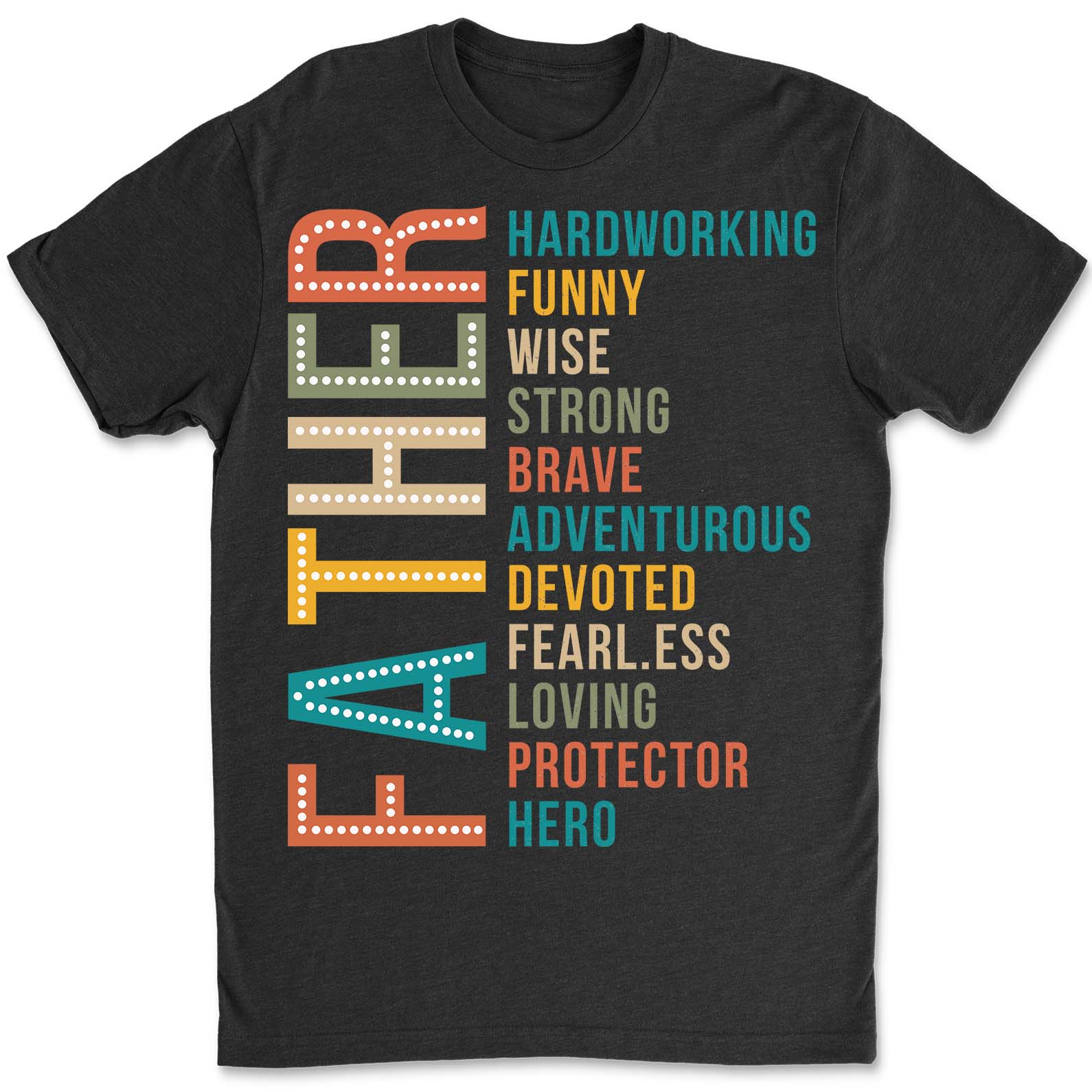 Black Gearment T-shirt by The Red First with "Best Dad Ever" text, perfect for Father’s Day and proud father apparel.