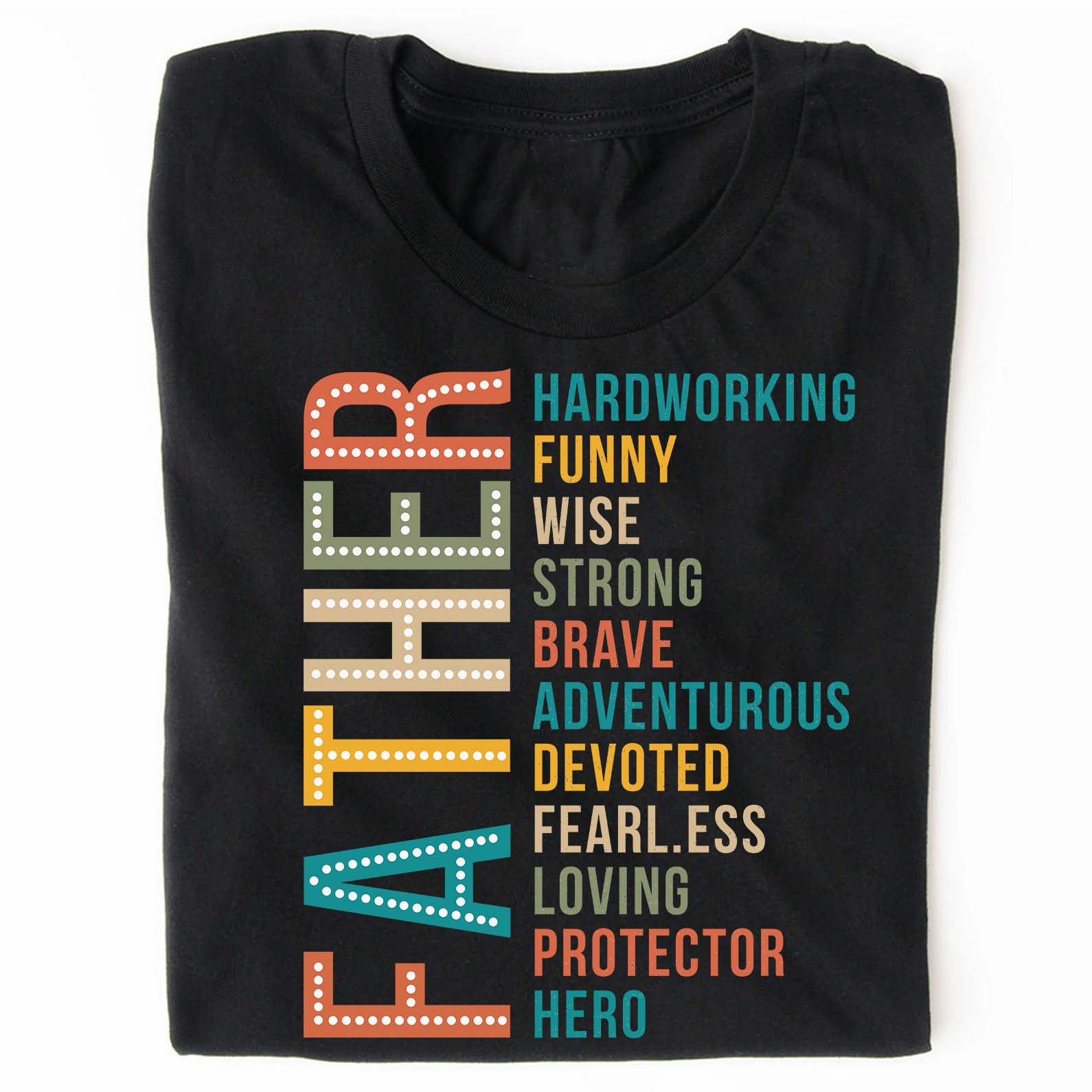 Black Gearment T-shirt by The Red First with "Best Dad Ever" text, ideal for Father's Day, featuring proud father apparel design.