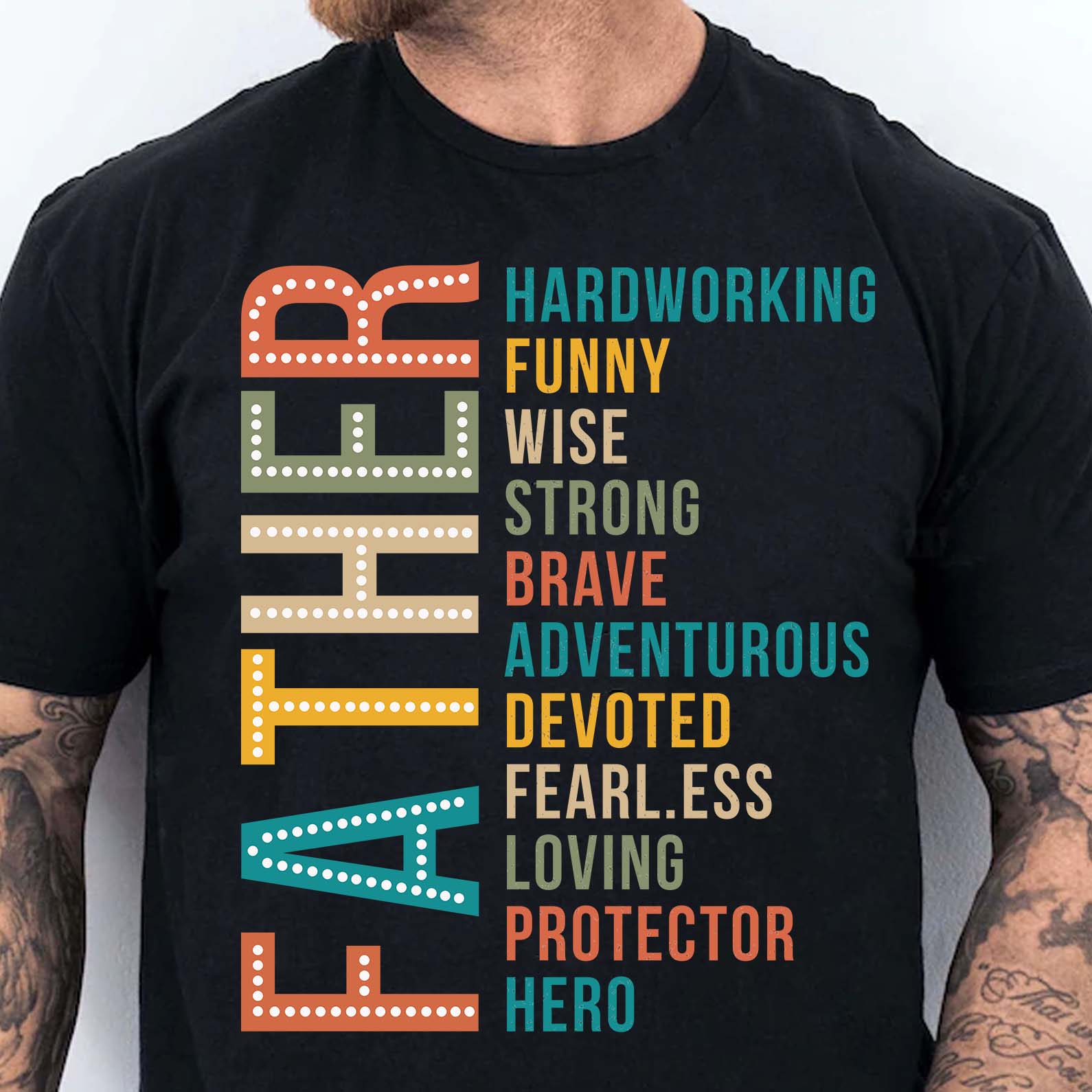 Black Gearment shirt from The Red First with "Best Dad Ever" text, perfect for Father’s Day, showcasing proud father apparel.