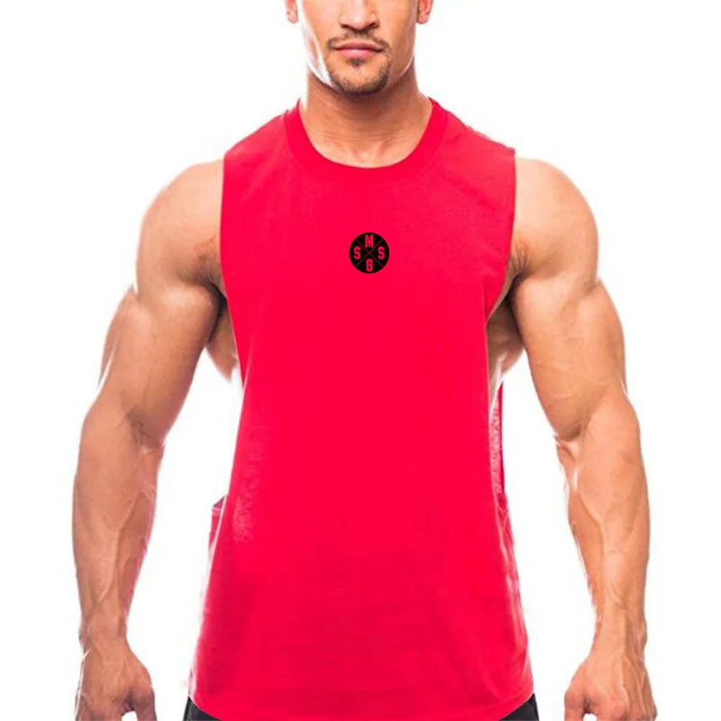 Black THRIXINE muscle guys low cut fitness tank top for men, showcasing a fitted design and sleeveless style for workouts.