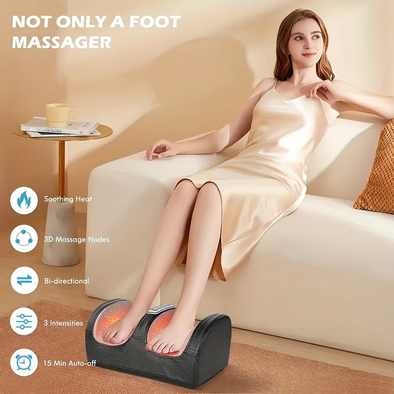 Black Nuvrek foot massager from Trendy Attic Store for circulation, relaxation, and heat therapy in health and beauty.