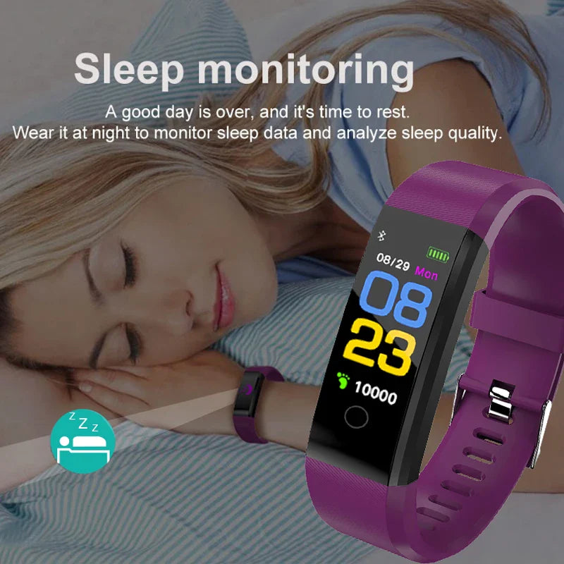 Black V.I.P Digital Presence smartwatch with heart rate monitor, blood pressure tracker, and fitness features for men and women.