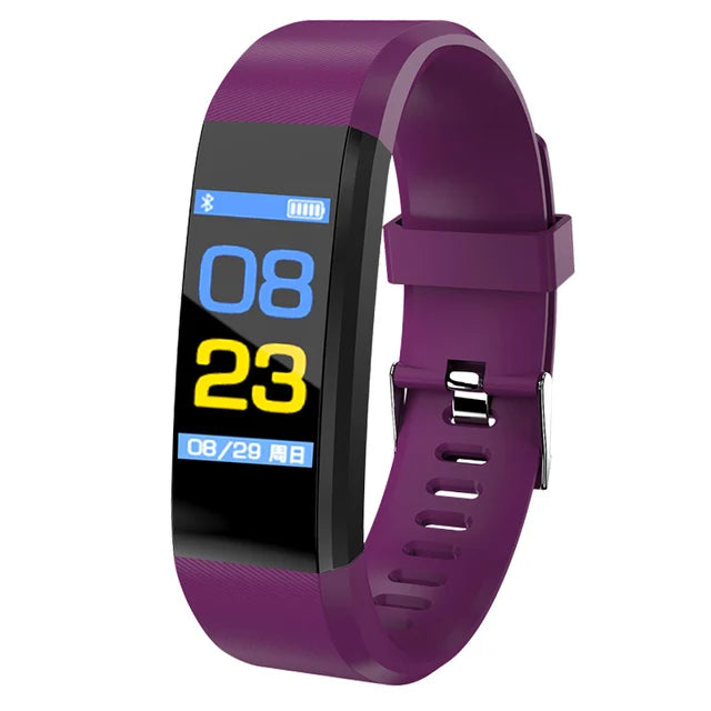 Black V.I.P Digital Presence smartwatch with heart rate monitor, blood pressure tracker, and fitness features for men and women.
