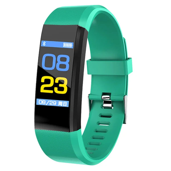 Black V.I.P Digital Presence smartwatch with heart rate monitor, blood pressure tracker, and fitness features for men and women.