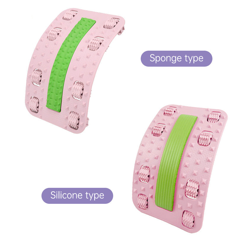 Blue Magic Back Stretcher, adjustable lumbar support and massage tool for fitness and wellness, sponge-style with roller design.