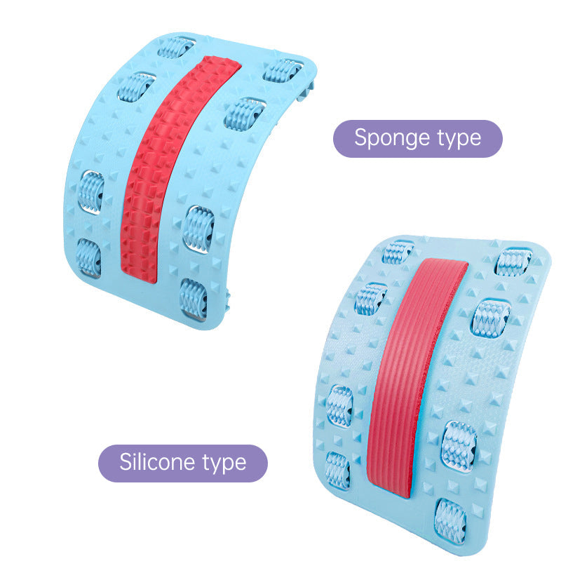 Blue Magic Back Stretcher by V.I.P Digital Presence, adjustable lumbar support and massage tool for fitness and wellness.
