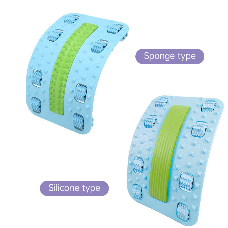 Blue Magic Back Stretcher by V.I.P Digital Presence, adjustable lumbar support and massage tool for fitness and wellness.