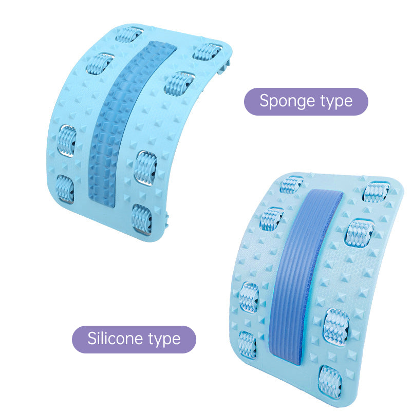 Blue Magic Back Stretcher by V.I.P Digital Presence, adjustable lumbar support and massage tool for fitness and wellness.