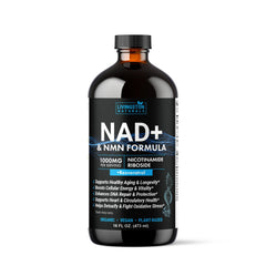 VeggieVerve NAD+ & NMN Cellular Vitality Organic Anti-Aging Formula with Resveratrol in a 16 fl oz bottle.