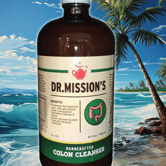 VeggieVerve Dr. Mission's Herbal Botanical Cleanser in 32 fl oz bottle, organic herbal tonic for cleansing and detox.