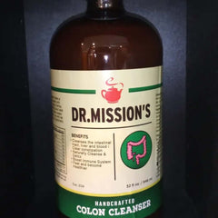 VeggieVerve Dr. Mission's Herbal Botanical Tonic cleanser in 32 fl oz bottle, featuring organic ingredients for natural colon cleansing.