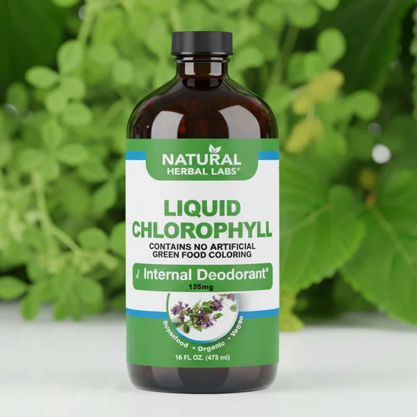 Organic liquid chlorophyll from VeggieVerve with alfalfa and white mulberry, a natural detox botanical blend in a 16 fl oz bottle.