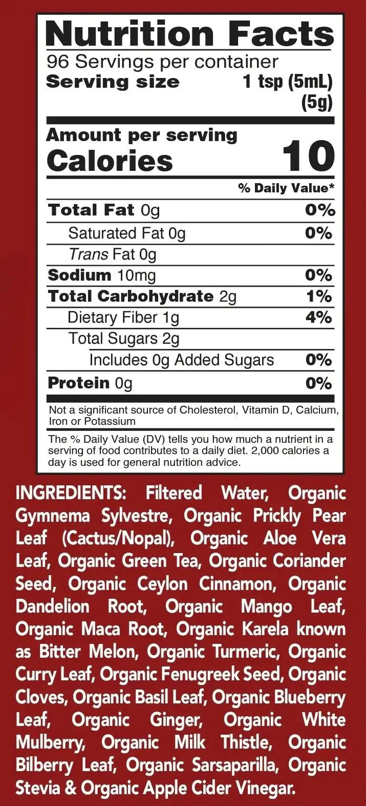 Organic Herbal Diabetes Formula supplement by VeggieVerve, 16 fl oz bottle featuring herbal ingredients for blood sugar support.