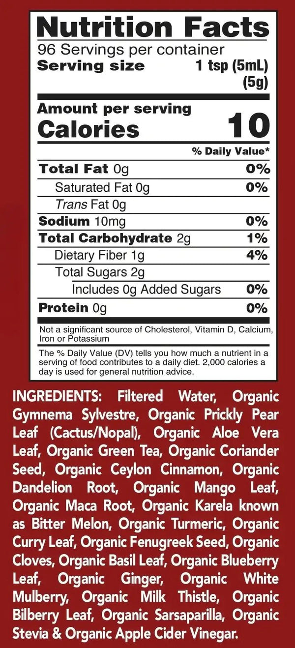Organic Herbal Diabetes Formula supplement by VeggieVerve, 16 fl oz bottle featuring herbal ingredients for blood sugar support.